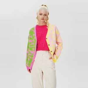 CIDER Lava Lamp Spilt Multicolor Cardigan